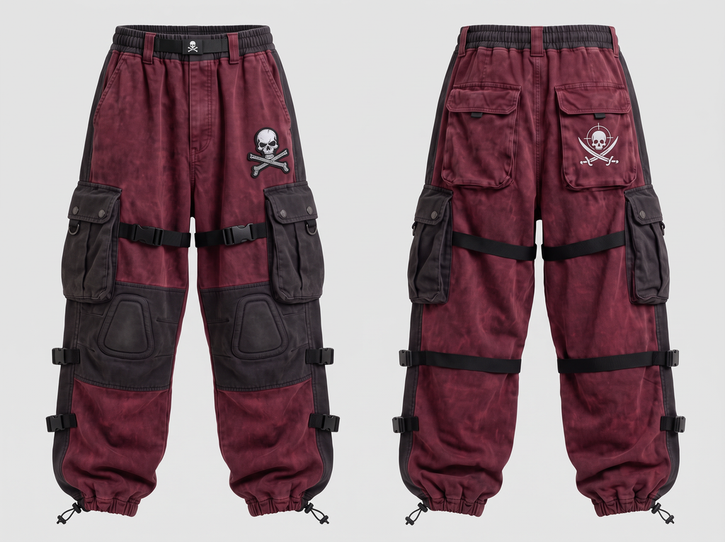Merc Cargo Pants front and back