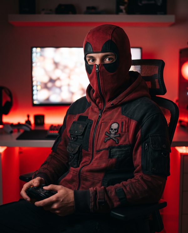 Gamer wearing The Pool Hoodie