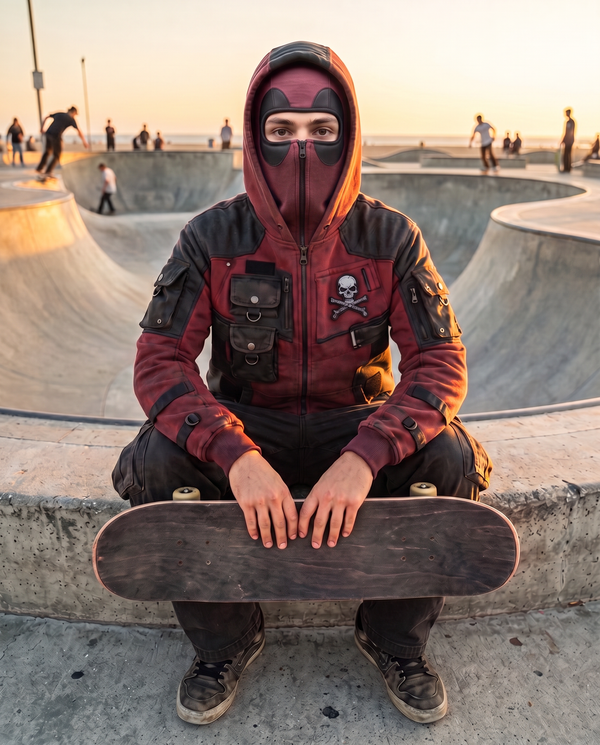Skater wearing The Pool Hoodie